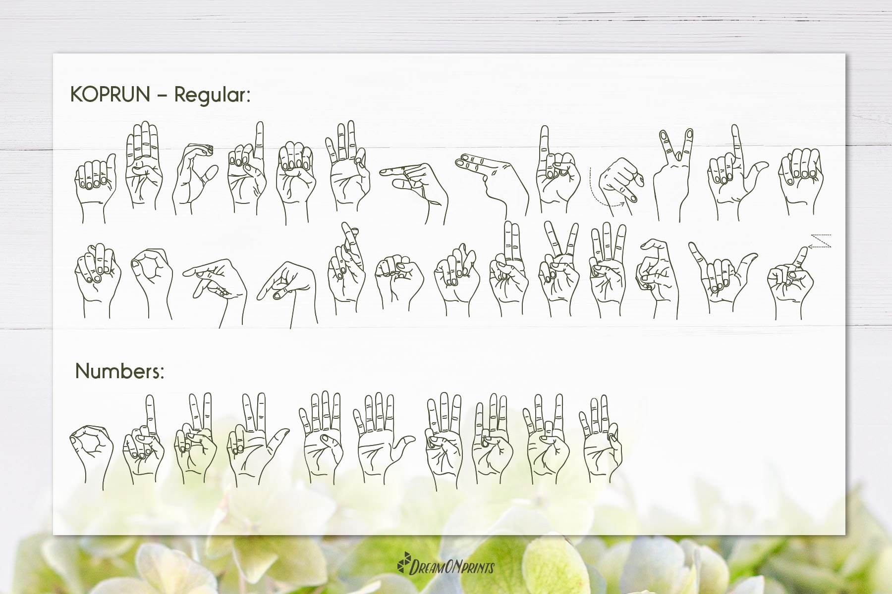 Koprun - American Sign Language Font preview image.