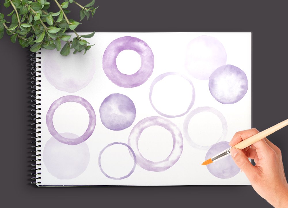 Watercolor Photoshop Brushes Circlespreview image.