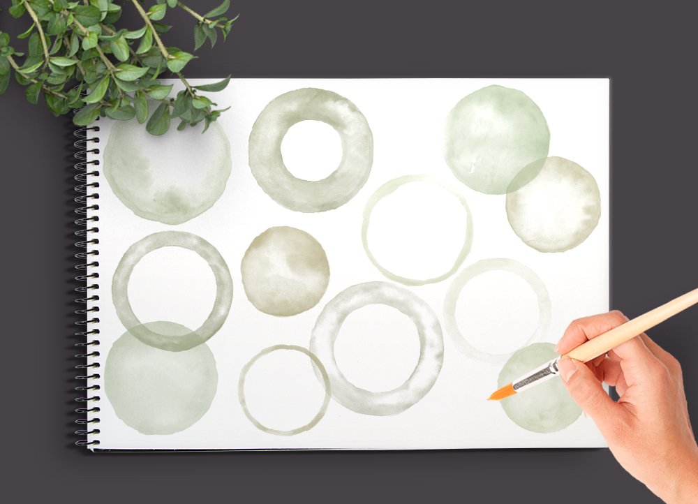 Watercolor Photoshop Brushes Roundpreview image.