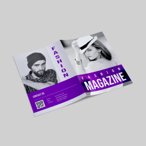 Fashion Magazine Brochure Design Template cover image.