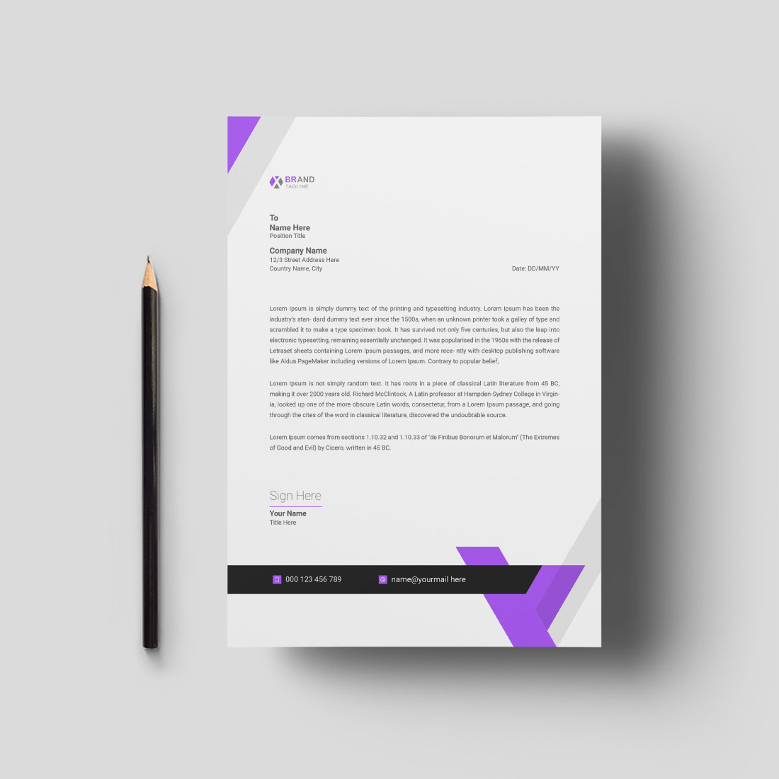 Company Letterhead Template Design Bundle cover image.