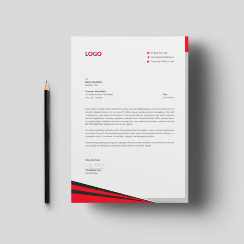 Clean and Abstract Letterhead Template Design cover image.