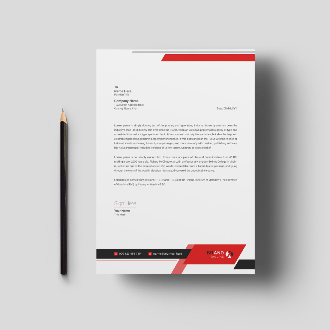 Modern Letterhead Template Design cover image.