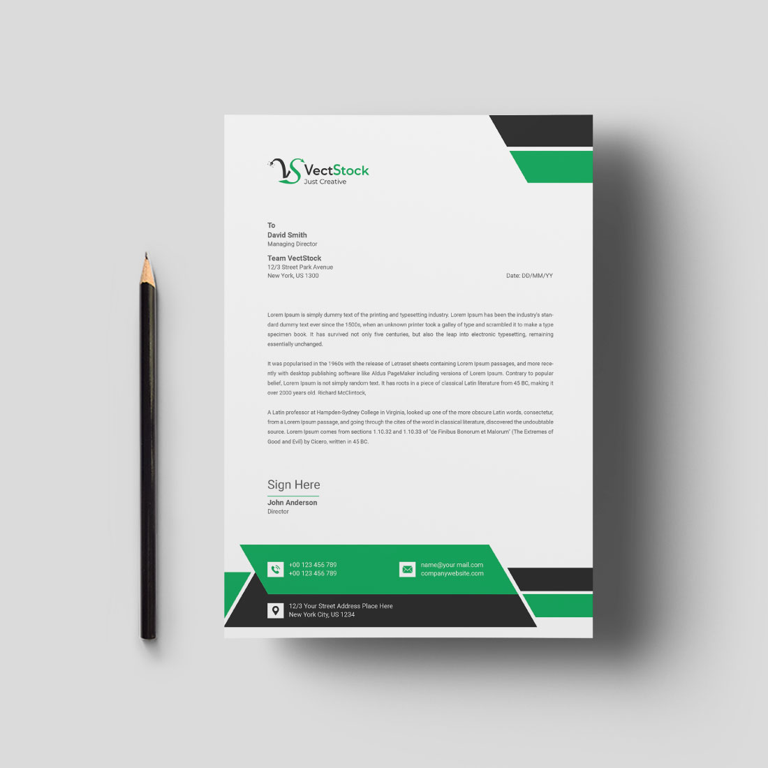 Clean and Modern Letterhead Template cover image.