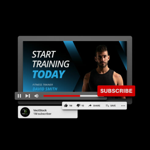 Gym Fitness Sports Youtube Video Thumbnail Design cover image.