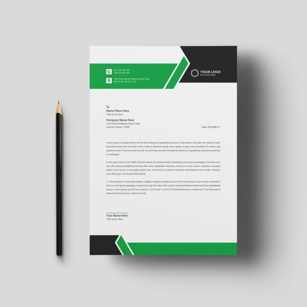 Free Company Letterhead Template Design - MasterBundles
