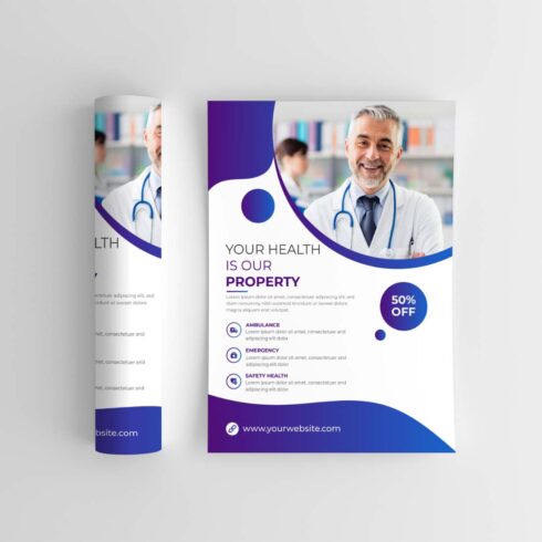 Medical health care and clinic Flyer Design & social media post banner and Square web banner Template, Medical Flyer Design, Healthcare, Clinic, Emergency, Vaccine, Treatment, Medical Flyer Banner Design , A4 Size Colorful Flyer Design Template cover image.