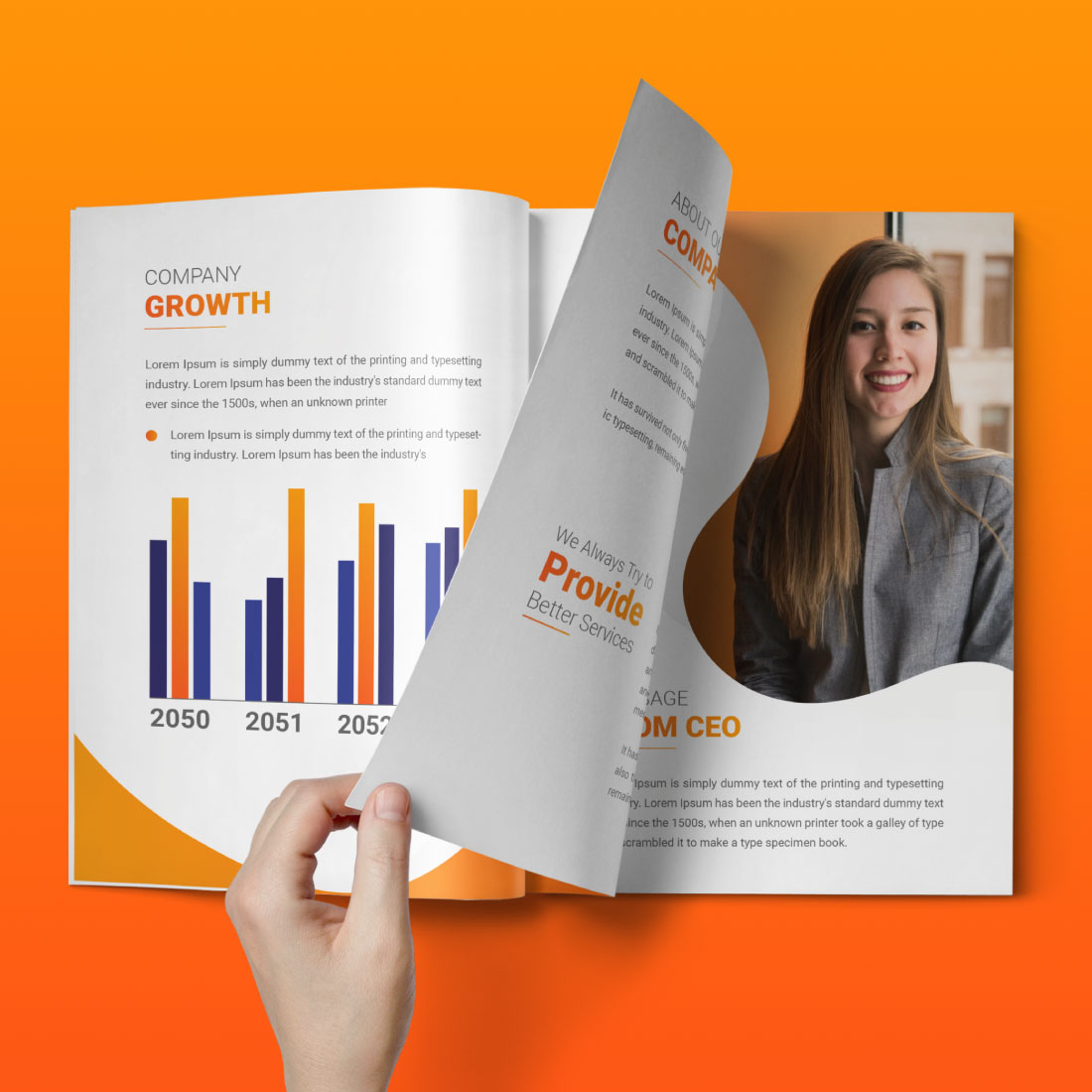 Bifold Brochure Design Template preview image.