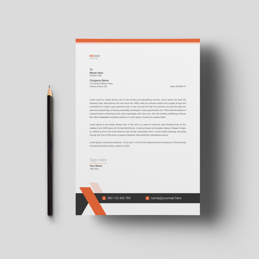 Letterhead Template with Various Colors preview image.