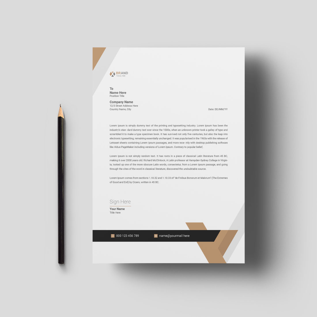 Company Letterhead Template Design Bundle preview image.