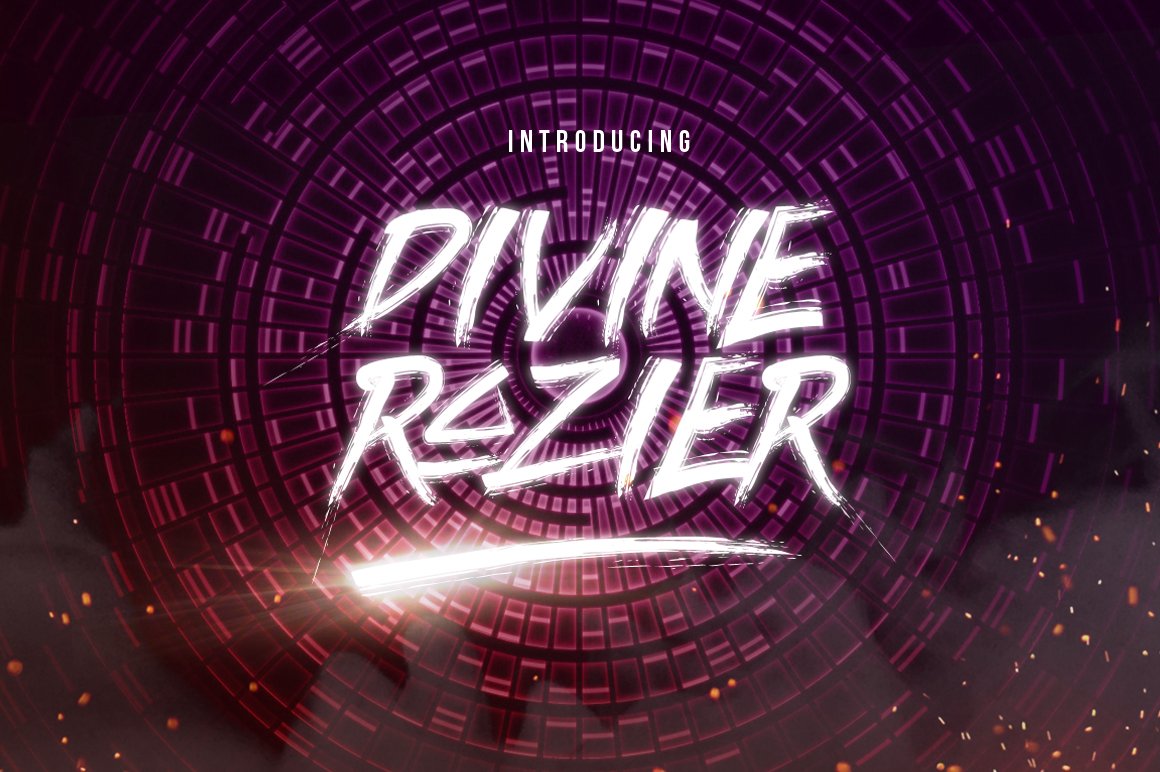 Divine Razier Font+Extra (50% OFF!) cover image.