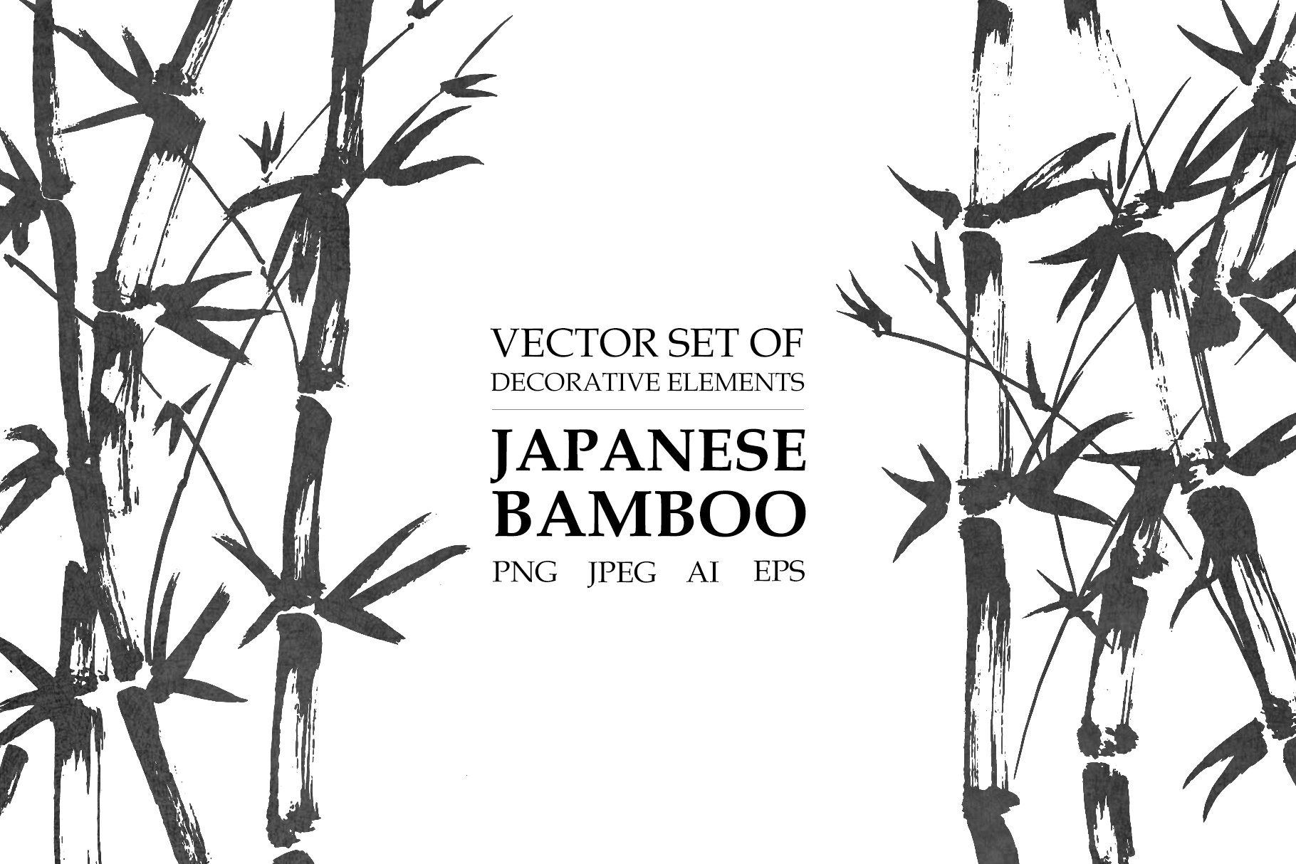 Vector japanese bamboo set cover image.