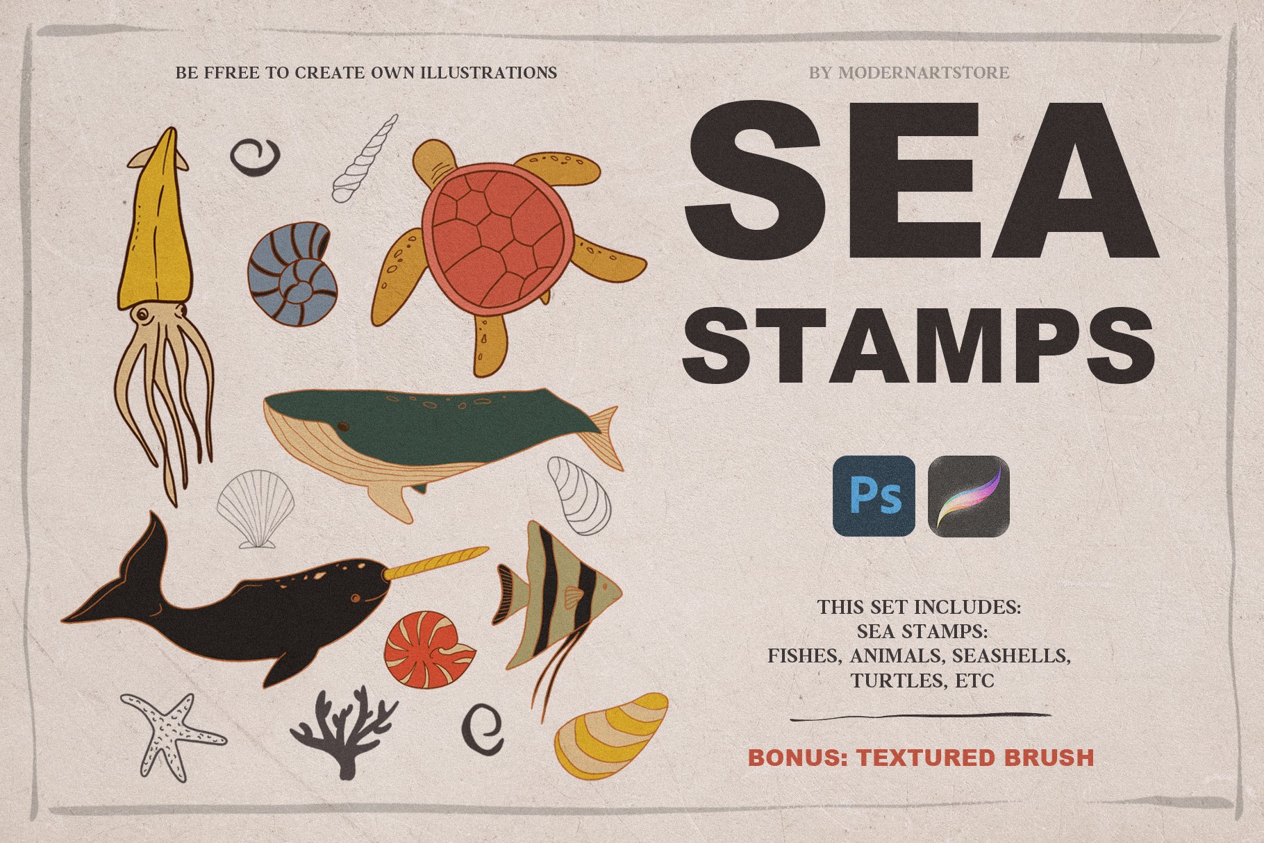 SEA STAMPS for Procreate / Photoshopcover image.