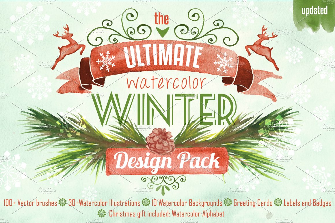 Watercolor Winter Design Packcover image.