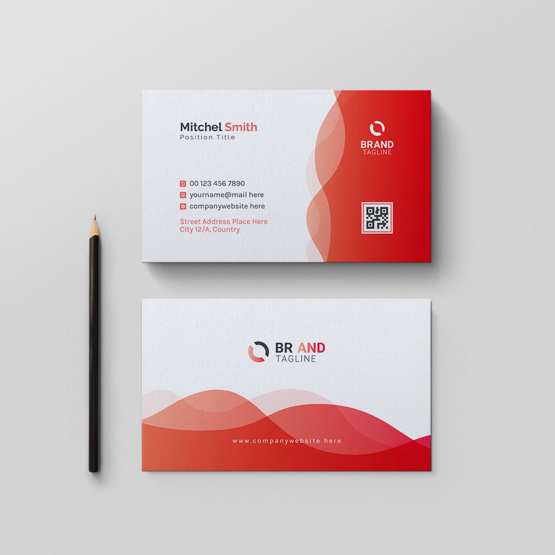 Creative and Modern Business Card Design Template cover image.