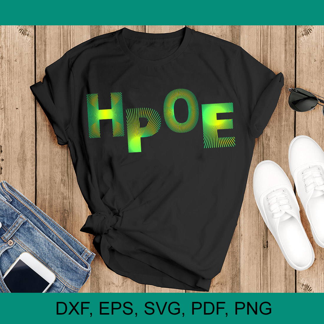 - Design `SVG MasterBundles HOPE Illustration t-shirt
