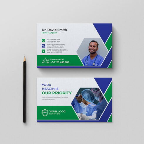Medical Business Card Design Template cover image.