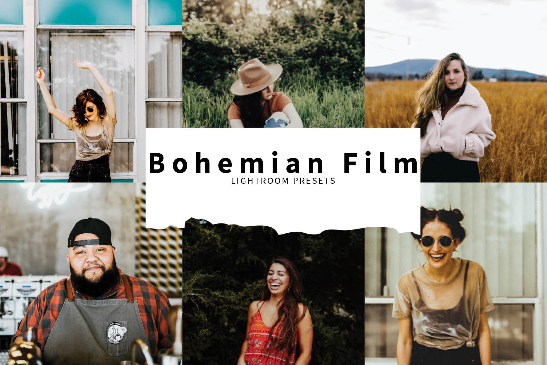 10 Bohemian Film Lightroom Presetscover image.