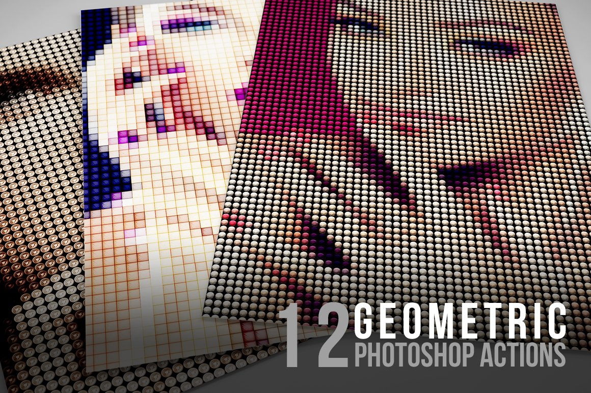12 Geometric Photoshop Actions 02preview image.
