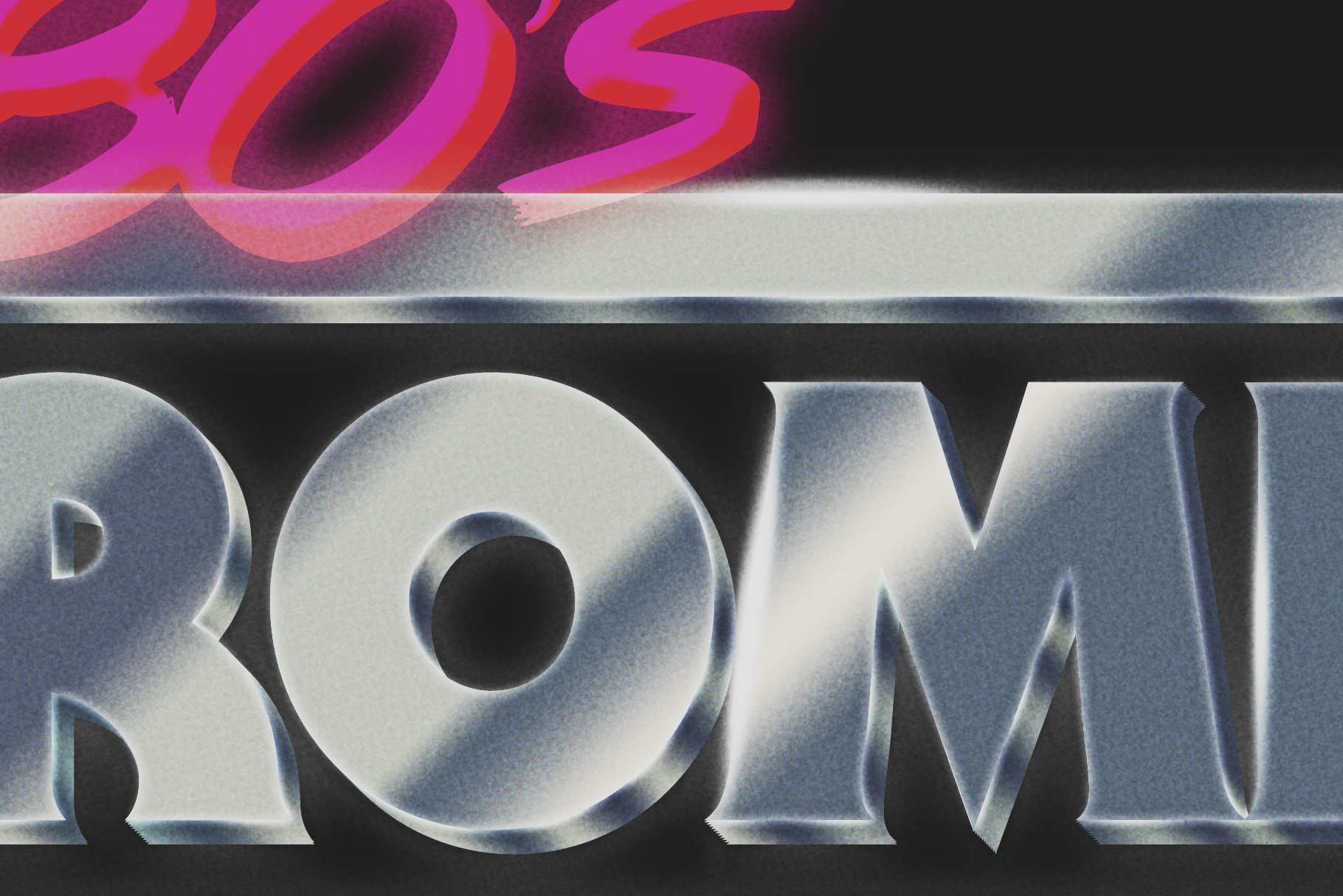 80's Chrome Photoshop Text Effectpreview image.