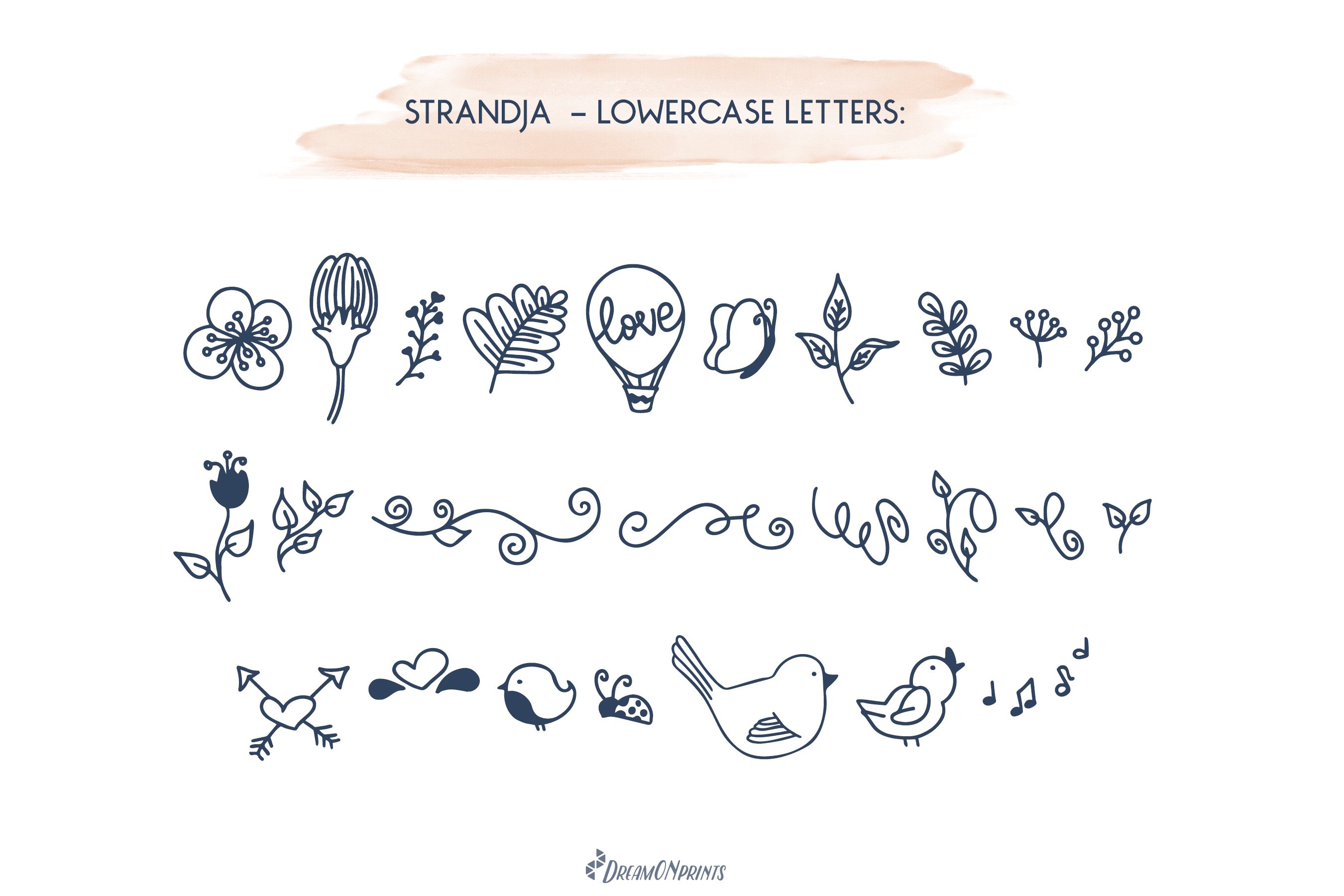 Strandja - Love Doodle Font preview image.