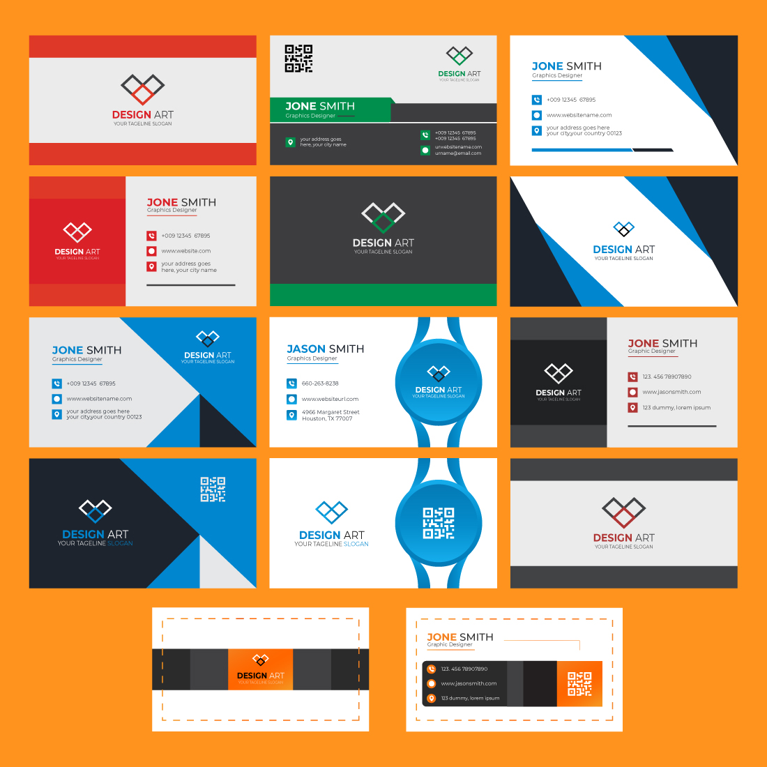 Business Card Template bundle preview image.