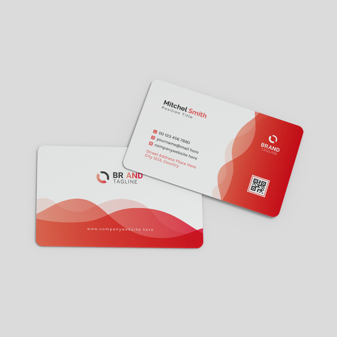 Creative and Modern Business Card Design Template preview image.