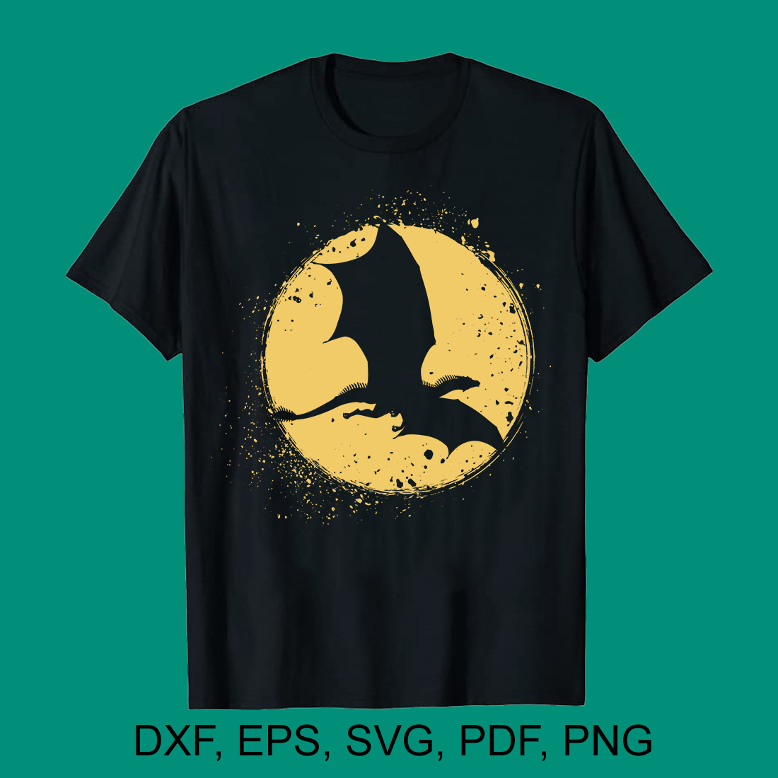 Flying Dinosaur Illustration SVG t-shirt Design preview image.