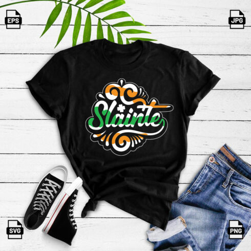 Slainte St Patrick's day t-shirt design cover image.