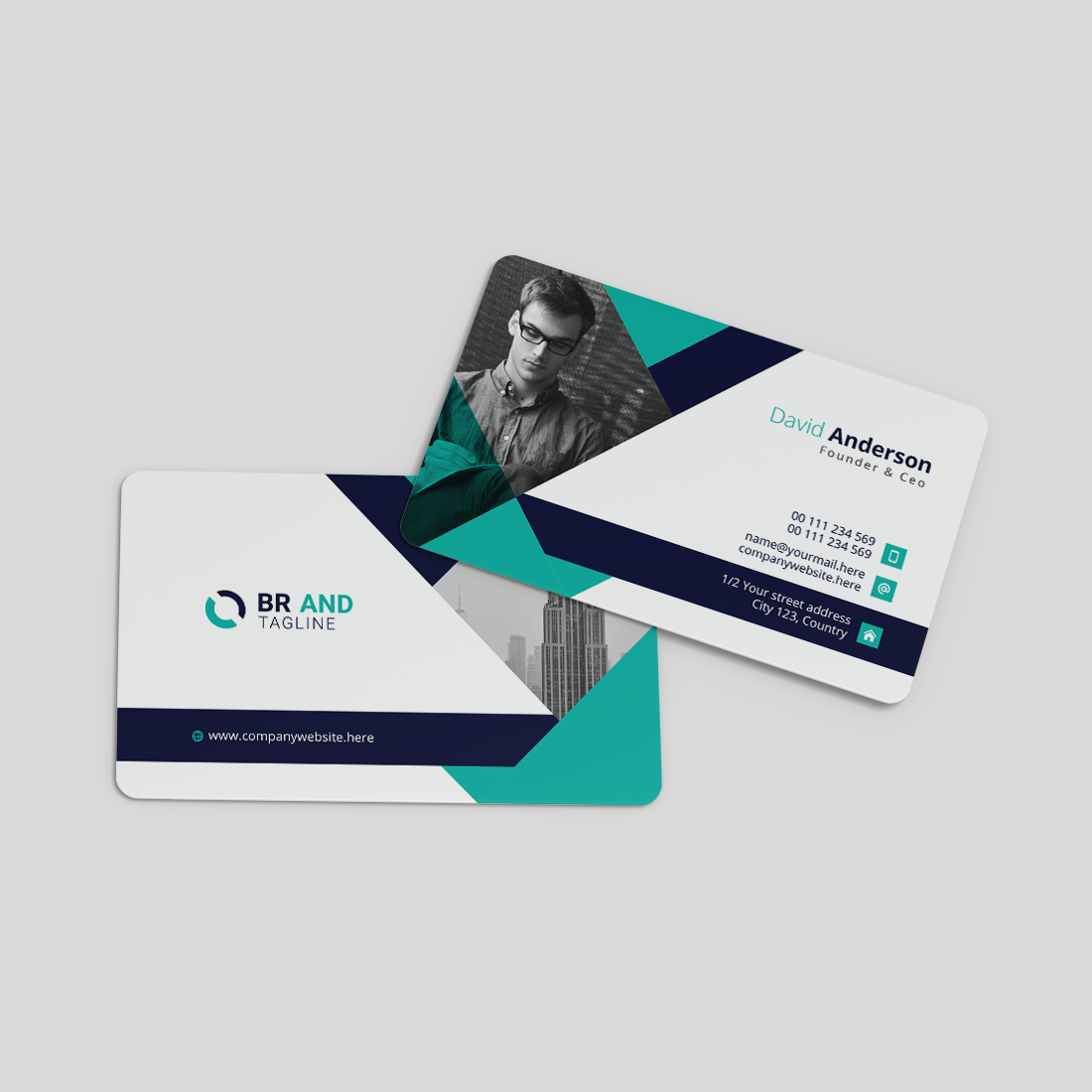 Creative Business Card Design Template preview image.