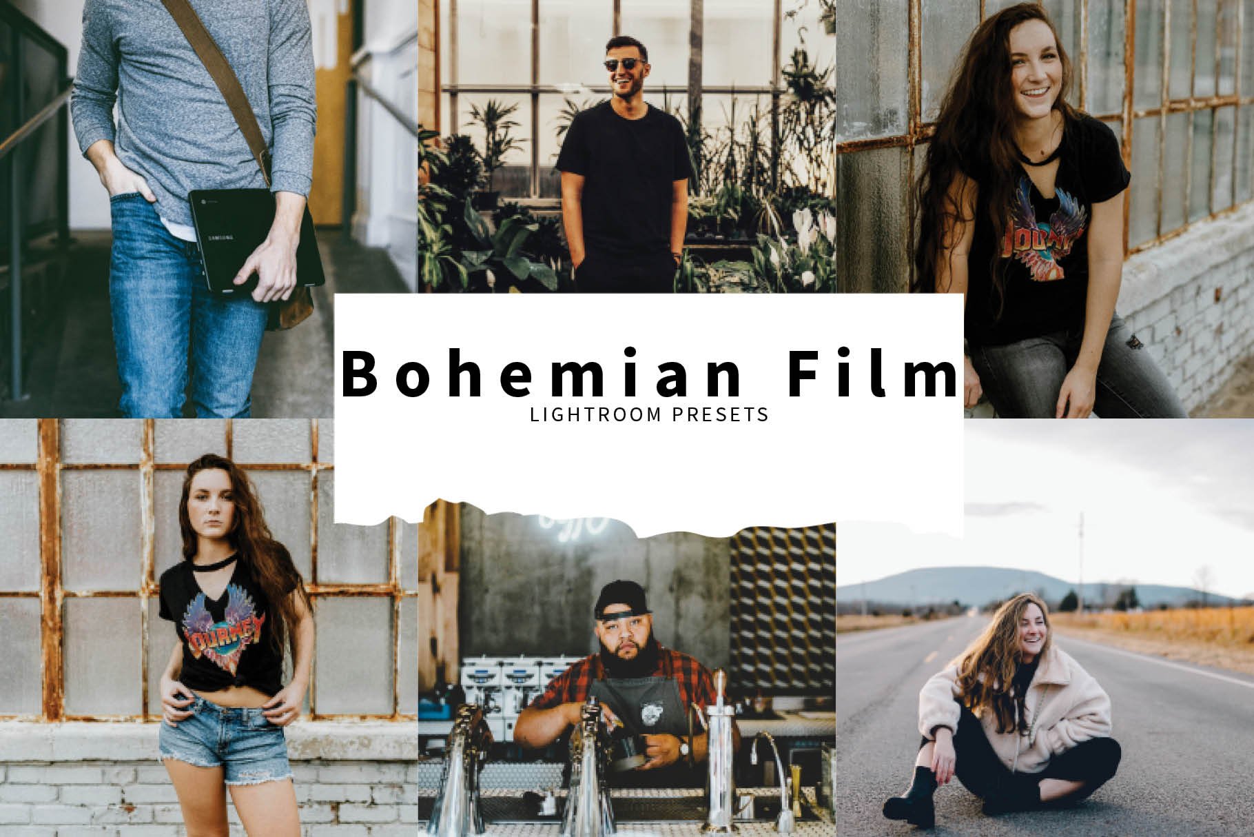 10 Bohemian Film Lightroom Presetscover image.