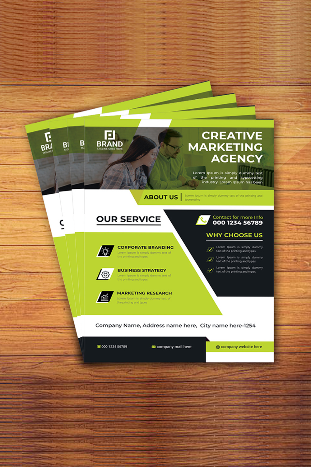 Creative Corporate Flyer Design Template pinterest preview image.