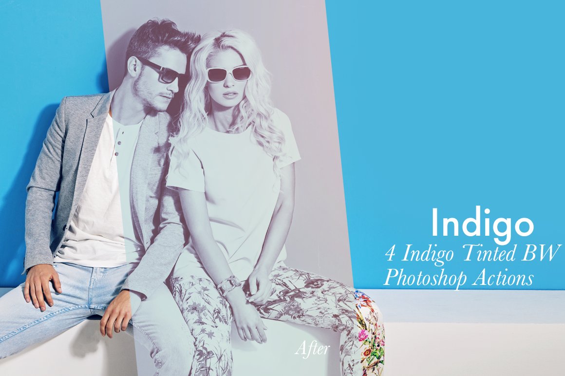 Indigo - 4 Photoshop Actionscover image.