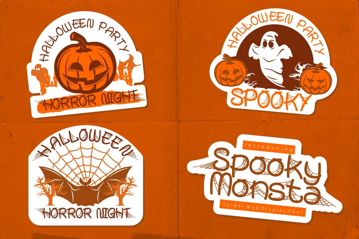 Spooky Monsta - Spider Web Font preview image.