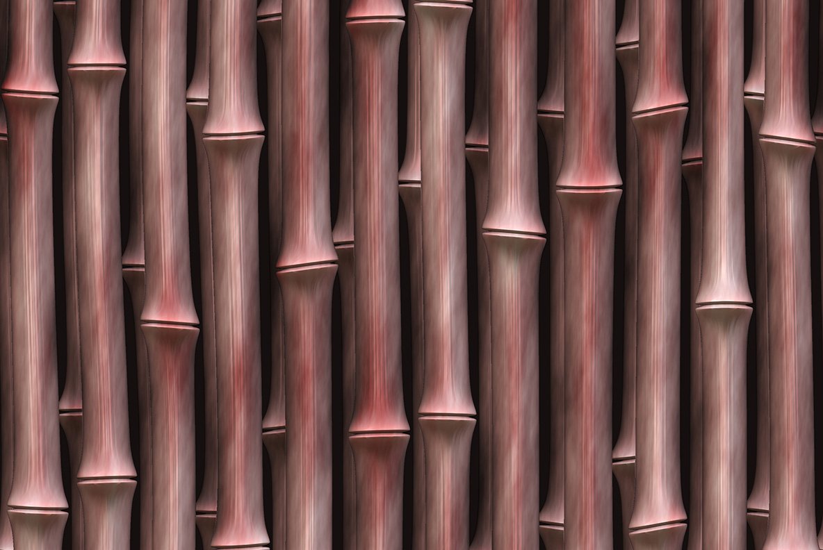 Close up of a wall made of bamboo sticks.