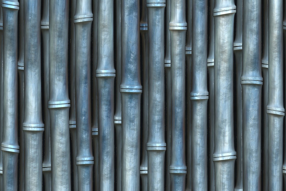 Bunch of metal pipes that are lined up.