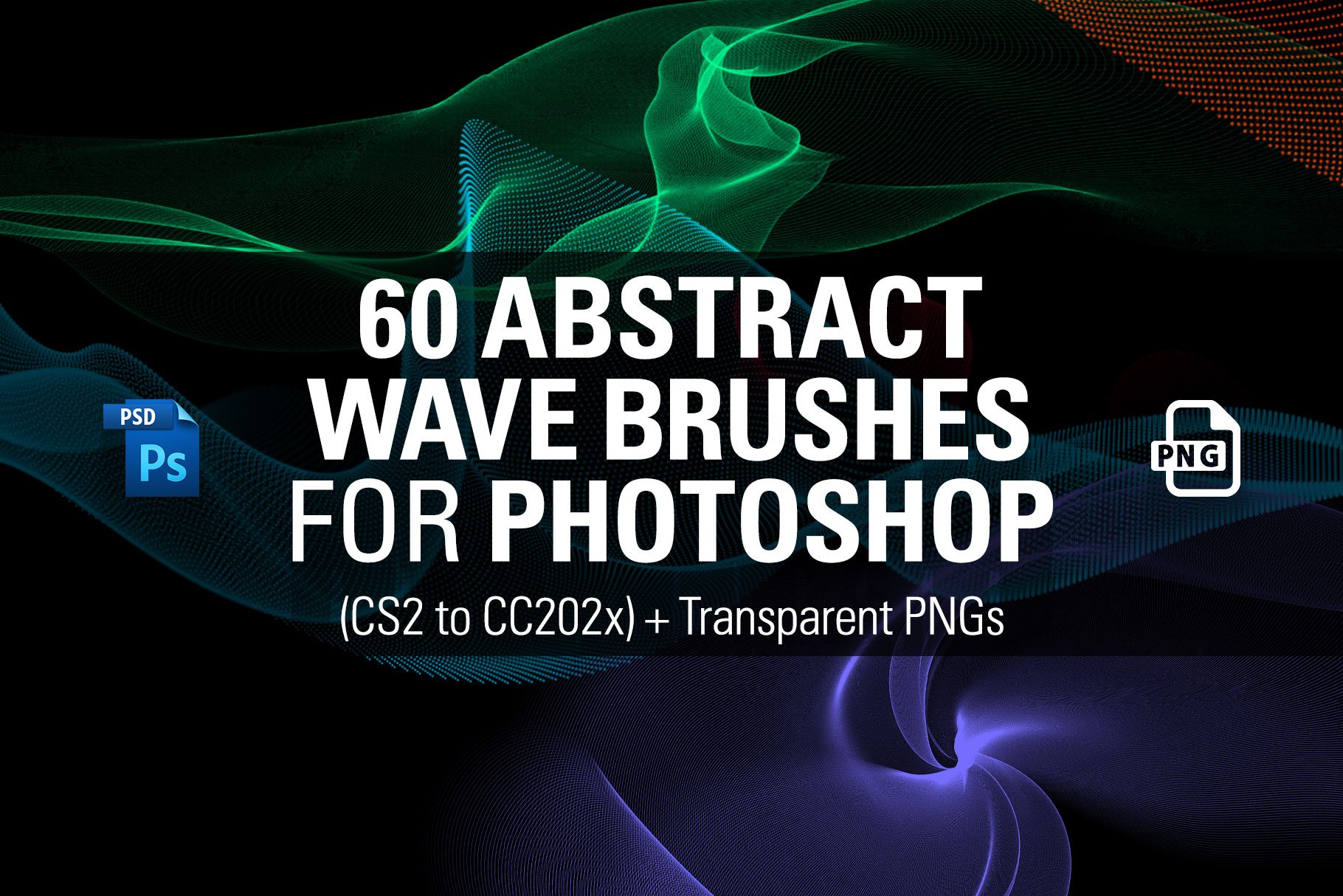 60 Abstract Wave Brushes for PSpreview image.