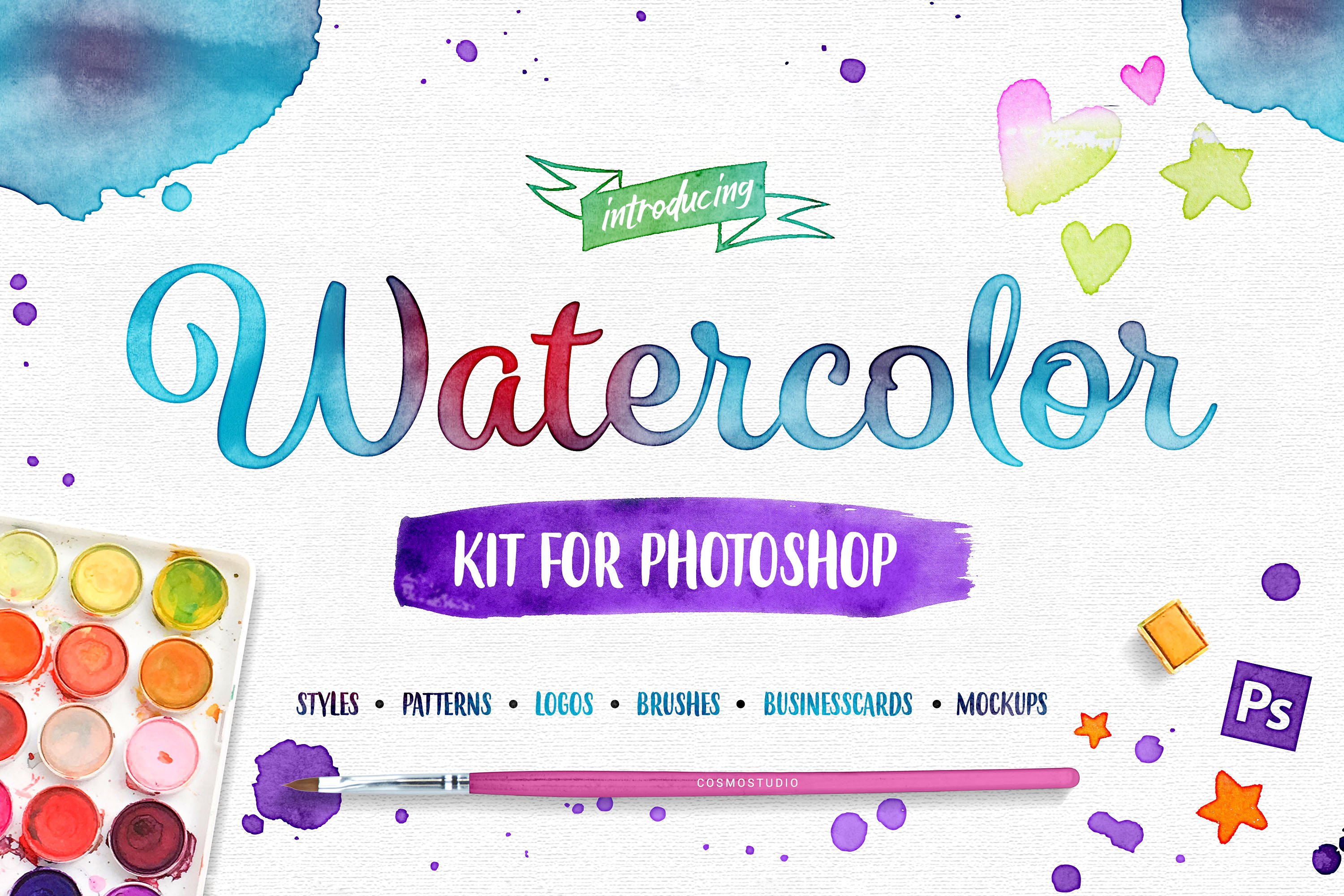 Watercolor Kit For Photoshopcover image.