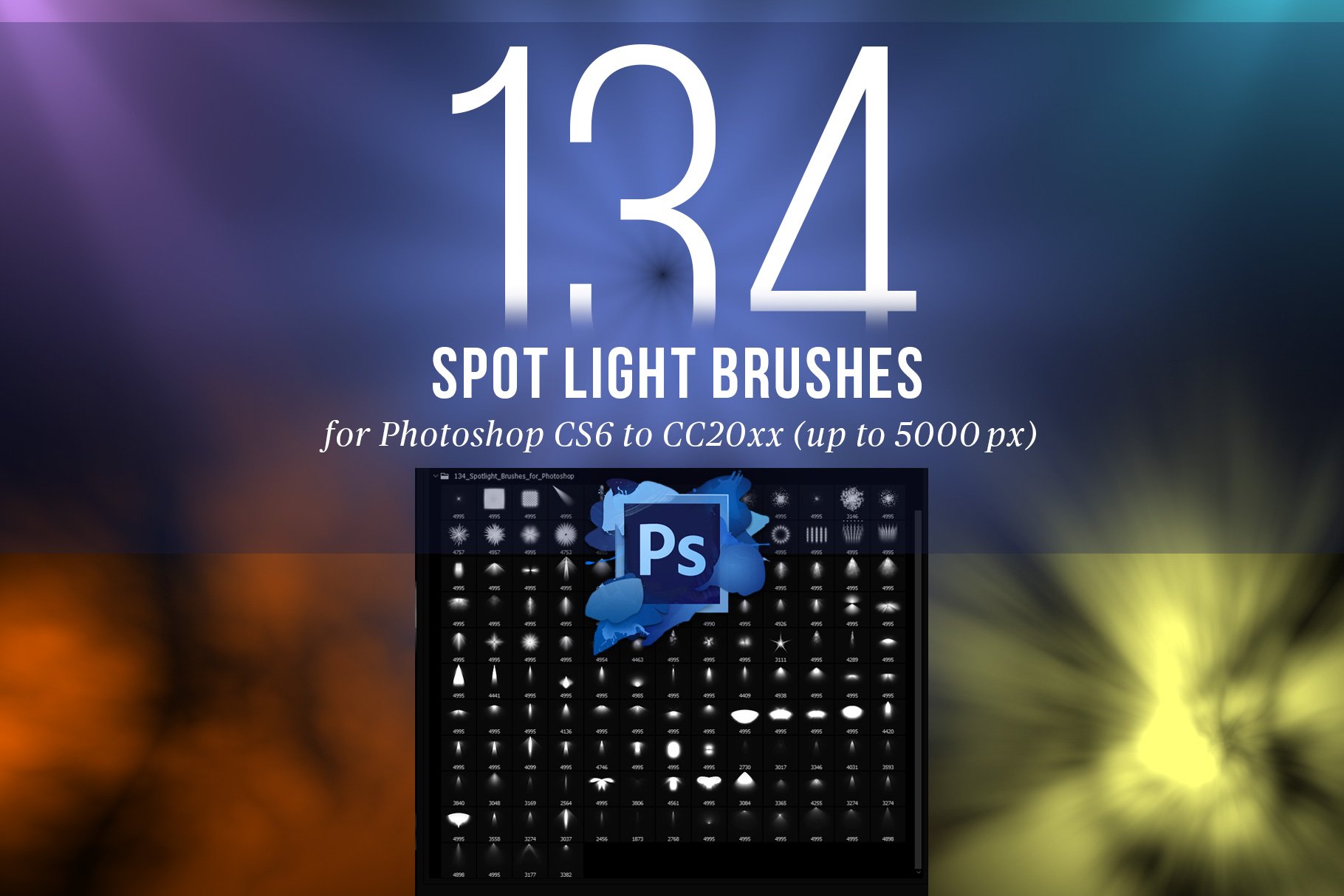 134 Spotlight Brushes for Photoshopcover image.