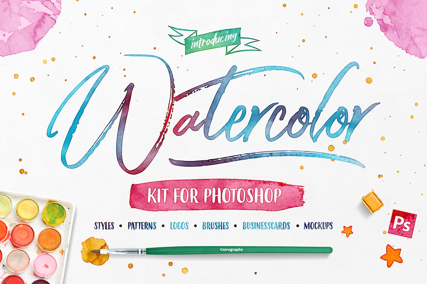 Watercolor Kit For Photoshoppreview image.