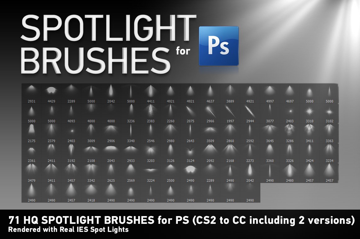 71 HQ Spotlight Brushes for PScover image.