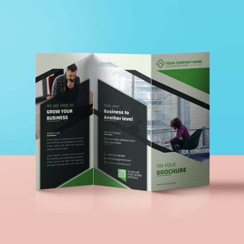 Corporate Tri-fold Brochure Template cover image.
