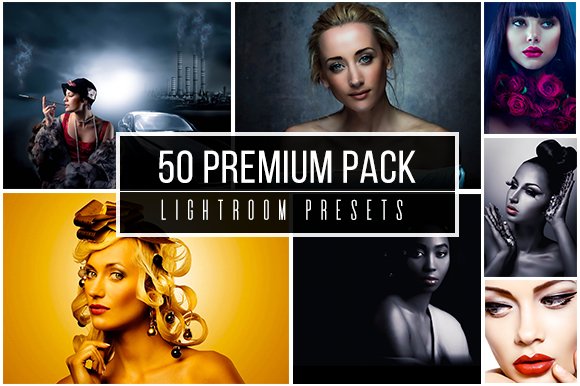 50 Premium Lightroom Presets Packcover image.