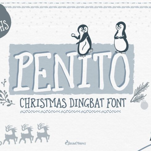 Christmas Font | Penguin Doodle Font cover image.