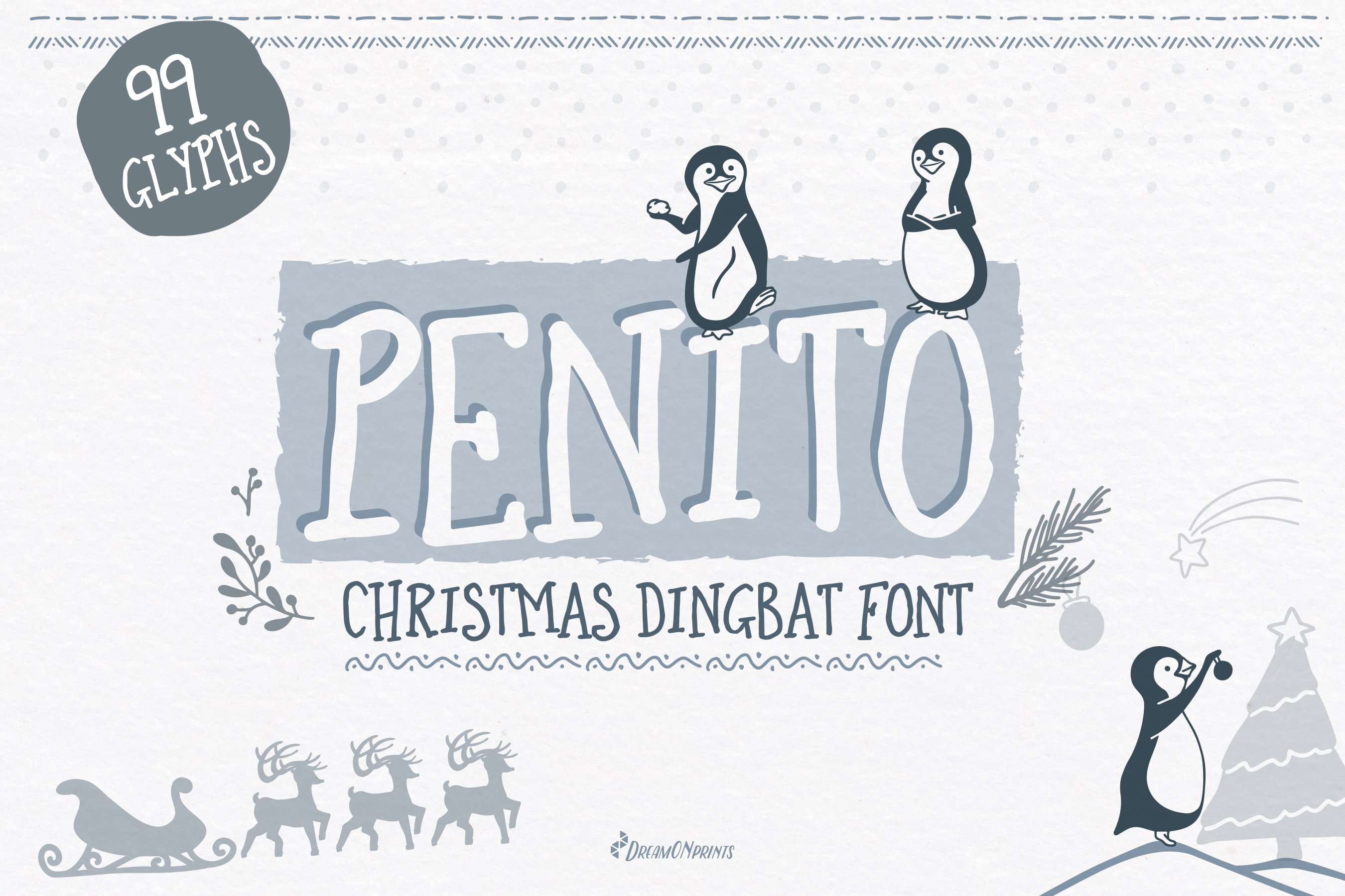 Christmas Font | Penguin Doodle Font cover image.