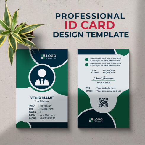 Professional Creative Modern Unique Id Card Design Template cover image.