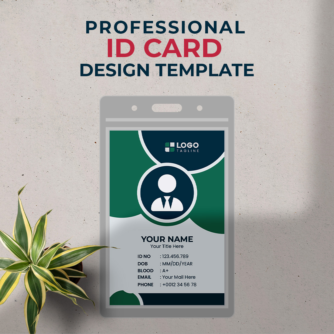 Professional Creative Modern Unique Id Card Design Template preview image.