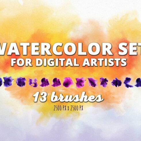 13 Predefined Watercolor Brush Setcover image.