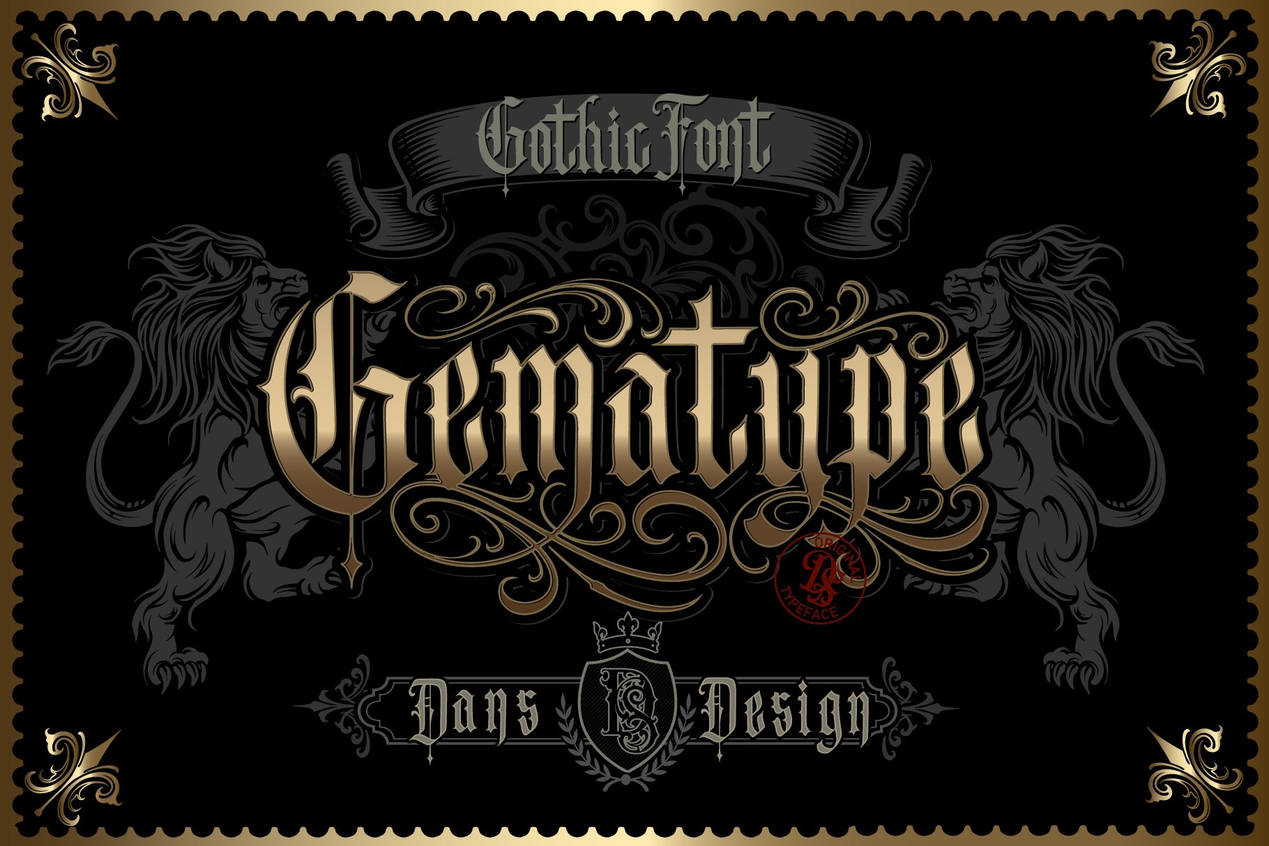 Gematype Blackletter + Ornament font cover image.