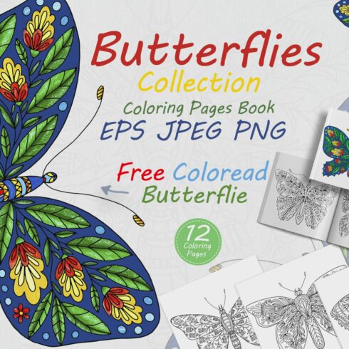 Butterflies with floral ornamentscover image.